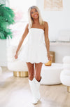 HAZEL & OLIVE Emma Balloon Mini Dress - White