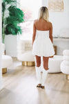 HAZEL & OLIVE Emma Balloon Mini Dress - White