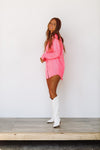 HAZEL & OLIVE Everything Sequin Button Down Dress - Hot Pink
