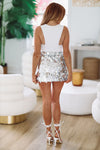 HAZEL & OLIVE Life of the Party Sequin Mini Skirt - Silver