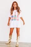 Hazel & Olive Pop Fizz Clink Graphic Tshirt Dress or Tee - White