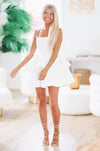 HAZEL & OLIVE Sweet As Can Be Tiered Ruffle Mini Dress - White
