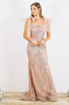HAZEL & OLIVE The Golden Hour Evening Gown Dress - Rose Gold